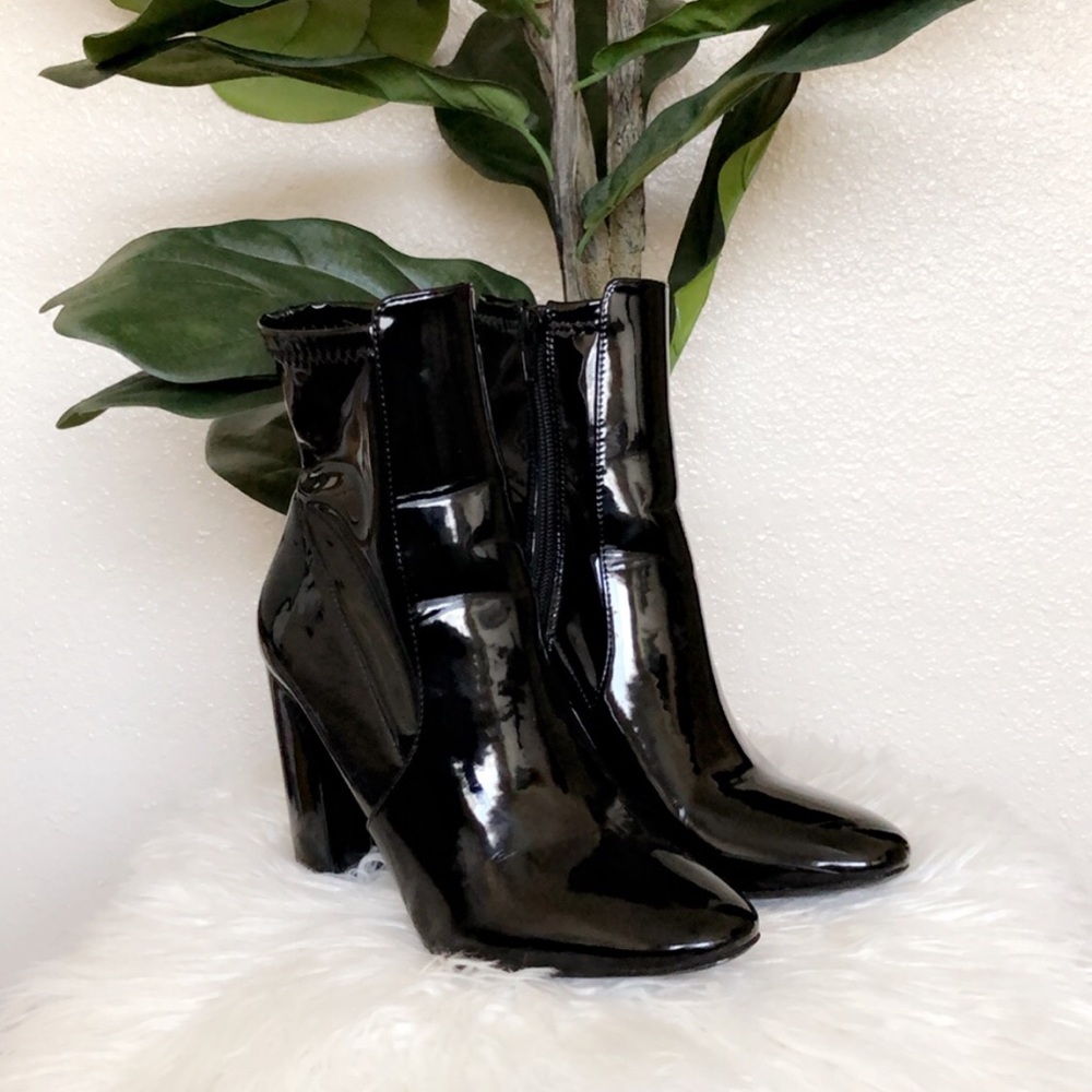 Also Black Patent Ankle Boot